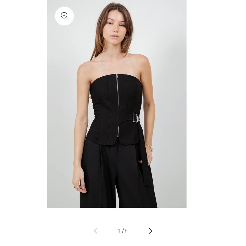 Gray Women's Corset Top - Picture 3 of 5